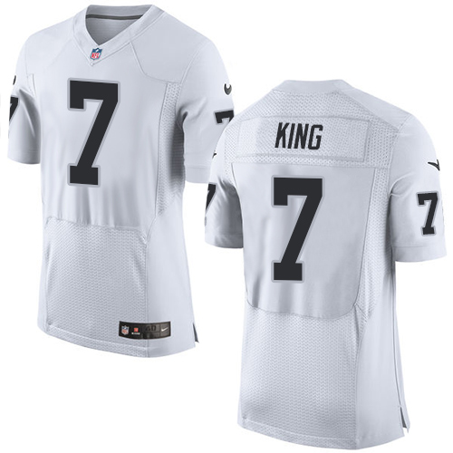 Nike Oakland Raiders 7 Marquette King White Team Color Elite Jersey
