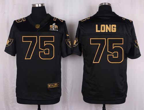 Nike Oakland Raiders 75 Howie Long Black NFL Elite Pro Line Gold Collection Jersey