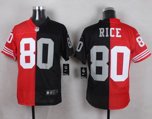Nike Oakland Raiders 80 Jerry Rice Red Black Two Tone San Francisco 49ers NFL Jersey
