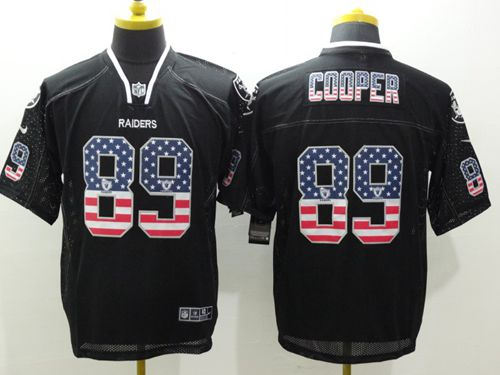 Nike Oakland Raiders 89 Amari Cooper Black NFL Elite USA Flag Fashion Jersey