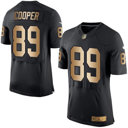 Nike Oakland Raiders 89 Amari Cooper Black Team Color NFL New Elite Gold Jersey