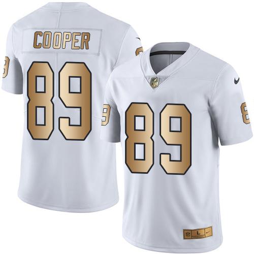 Nike Oakland Raiders 89 Amari Cooper White NFL Limited Gold Rush Jersey