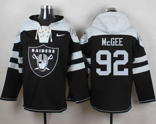 Nike Oakland Raiders 92 Stacy McGee Black Player Pullover NFL Hoodie