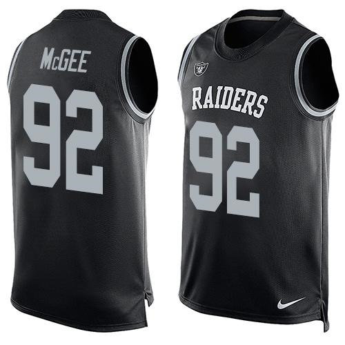 Nike Oakland Raiders 92 Stacy McGee Black Team Color NFL Limited Tank Top Jersey