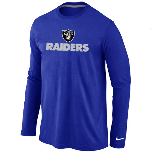 Nike Oakland Raiders Authentic Logo Long Sleeve T-Shirt Blue