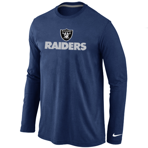Nike Oakland Raiders Authentic Logo Long Sleeve T-Shirt D.Blue