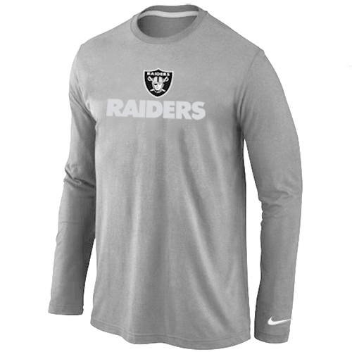 Nike Oakland Raiders Authentic Logo Long Sleeve T-Shirt Grey