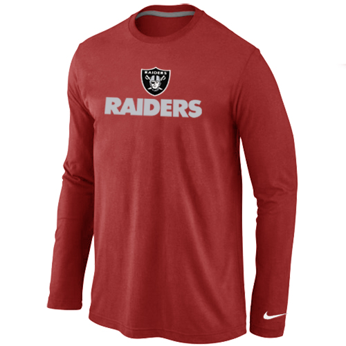 Nike Oakland Raiders Authentic Logo Long Sleeve T-Shirt RED