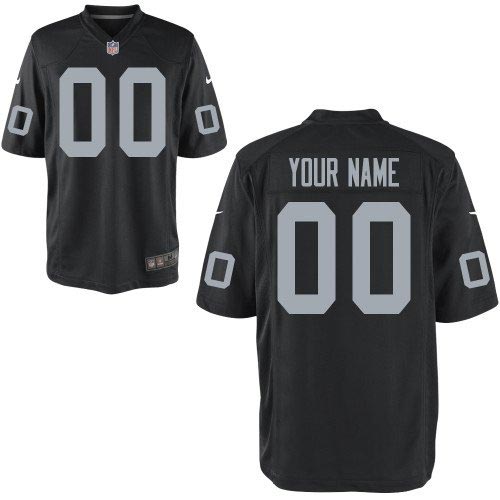 Nike Oakland Raiders Customized Game Team Color Black Jersey