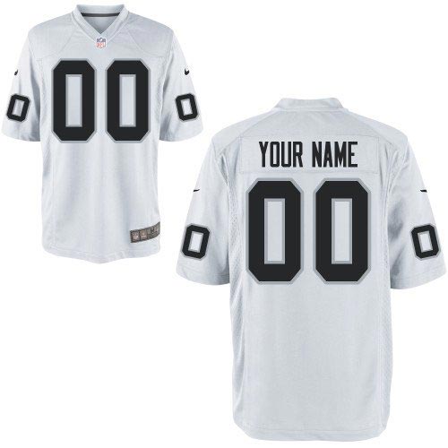 Nike Oakland Raiders Customized Game White Jersey