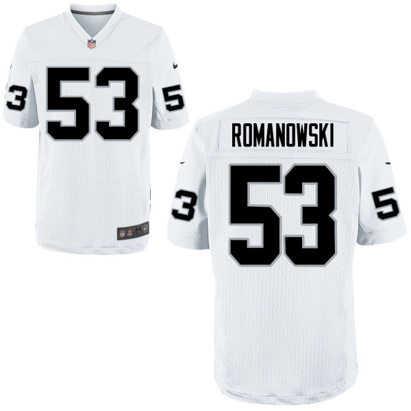 Nike Oakland Raiders Retired Player 53 Bill Romanowski White NFL Elite Jersey