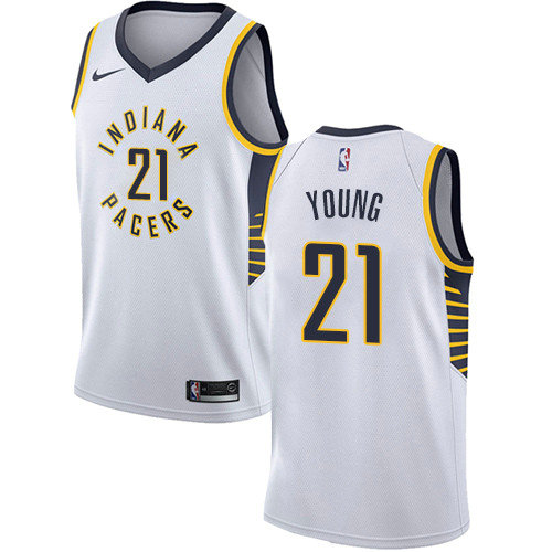 Nike Pacers #21 Thaddeus Young White NBA Swingman Association Edition Jersey