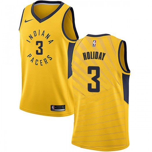 Nike Pacers #3 Aaron Holiday Gold NBA Swingman Statement Edition Jersey