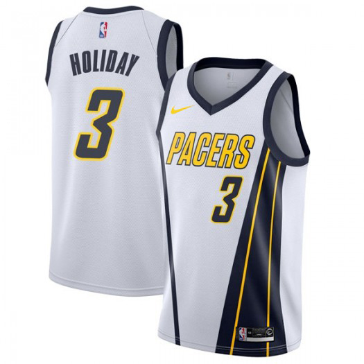 Nike Pacers #3 Aaron Holiday White NBA Swingman Earned Edition Jersey