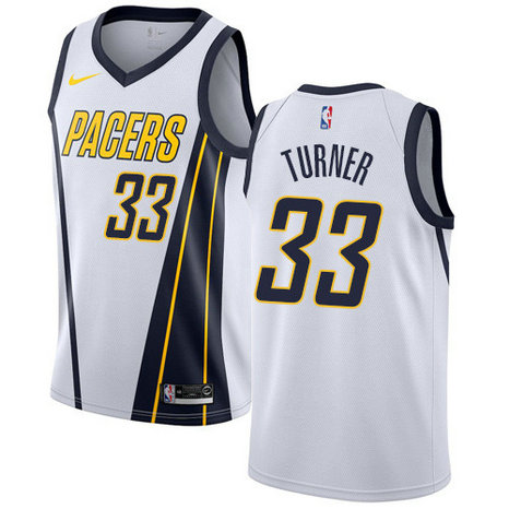 Nike Pacers #33 Myles Turner White NBA Swingman Earned Edition Jersey
