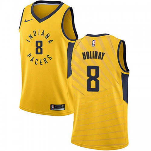 Nike Pacers #8 Justin Holiday Gold NBA Swingman Statement Edition Jersey