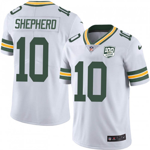 Nike Packers #10 Darrius Shepherd White Men's 100th Season Stitched NFL Vapor Untouchable Limited Jersey