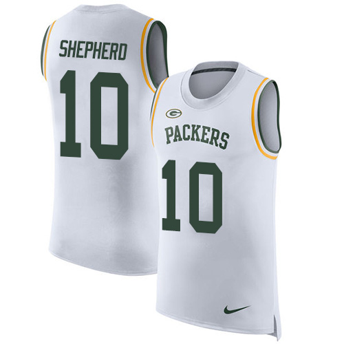 Nike Packers #10 Darrius Shepherd White Men's Stitched NFL Limited Rush Tank Top Jersey