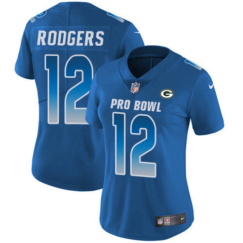 Nike Packers #12 Aaron Rodgers Royal Women's Stitched NFL Limited NFC 2019 Pro Bowl Jersey