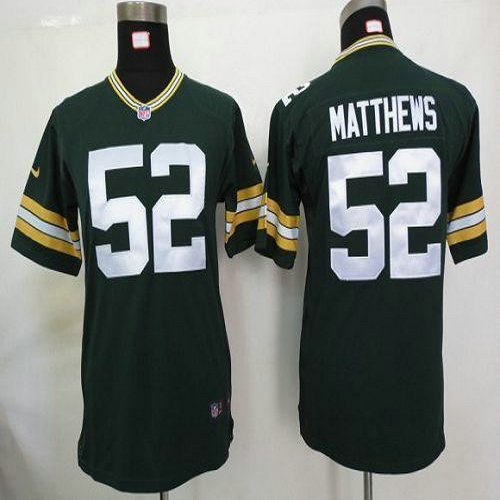 Nike Packers #52 Clay Matthews Green Team Color Youth Stitched NFL Elite Jersey