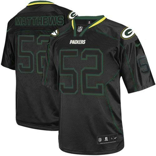 Nike Packers #52 Clay Matthews Lights Out Black Youth Stitched NFL Elite Jersey