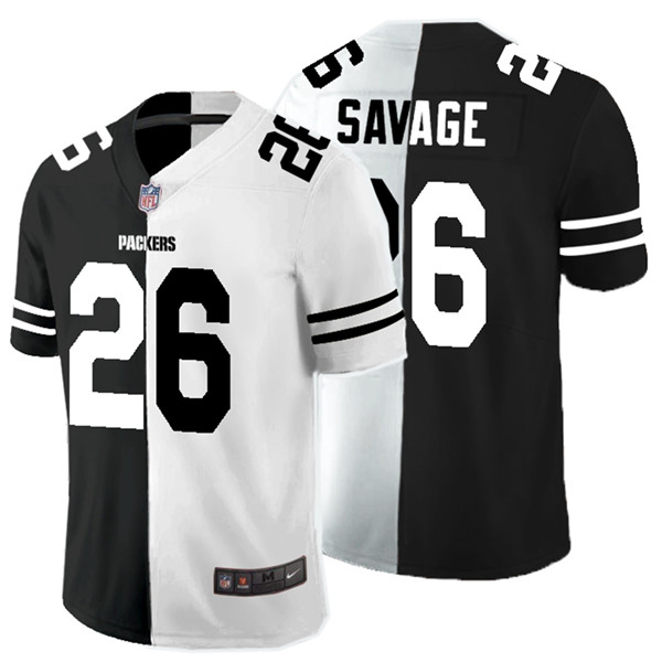 Nike Packers 26 Darnell Savage Jr. Black And White Split Vapor Untouchable Limited Jersey