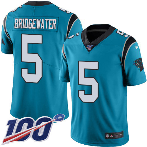 Nike Panthers #5 Teddy Bridgewater Blue Alternate Men's Stitched NFL 100th Season Vapor Untouchable Limited Jersey