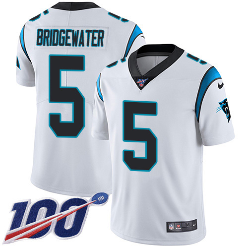 Nike Panthers #5 Teddy Bridgewater White Men's Stitched NFL 100th Season Vapor Untouchable Limited Jersey