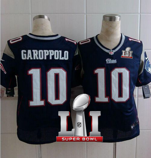 Nike Patriots #10 Jimmy Garoppolo Navy Blue Team Color Super Bowl LI 51 Elite Jersey