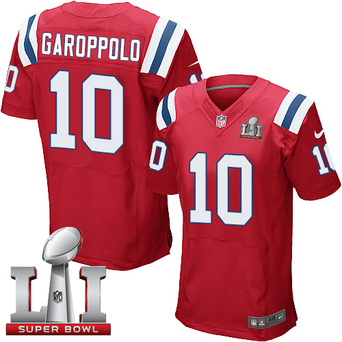 Nike Patriots #10 Jimmy Garoppolo Red Alternate Super Bowl LI 51 Elite Jersey