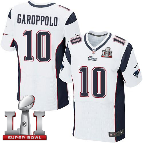 Nike Patriots #10 Jimmy Garoppolo White Super Bowl LI 51 Elite Jersey