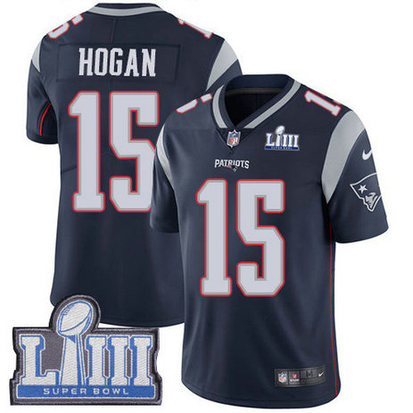Nike Patriots #15 Chris Hogan Navy Blue Team Color Super Bowl LIII Bound Youth Stitched NFL Vapor Untouchable Limited Jersey