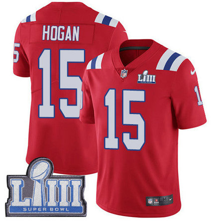 Nike Patriots #15 Chris Hogan Red Alternate Super Bowl LIII Bound Youth Stitched NFL Vapor Untouchable Limited Jersey