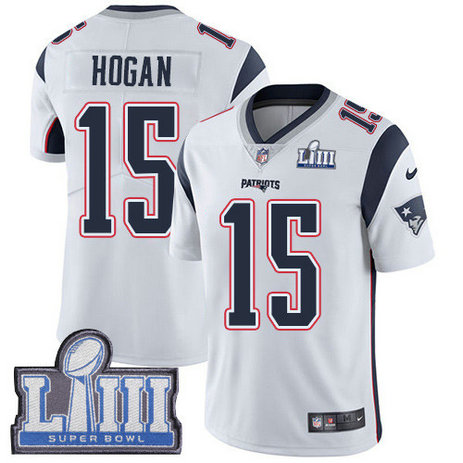 Nike Patriots #15 Chris Hogan White Super Bowl LIII Bound Youth Stitched NFL Vapor Untouchable Limited Jersey