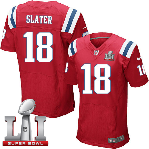 Nike Patriots #18 Matt Slater Red Alternate Super Bowl LI 51 Elite Jersey