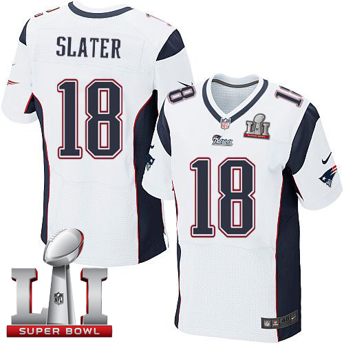 Nike Patriots #18 Matt Slater White Super Bowl LI 51 Elite Jersey