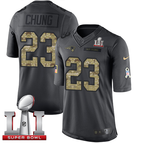 Nike Patriots #23 Patrick Chung Black Super Bowl LI 51 Limited 2016 Salute To Service Jersey