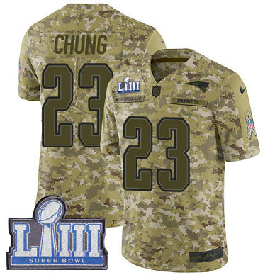 Nike Patriots #23 Patrick Chung Camo Super Bowl LIII Bound Youth Stitched NFL Limited 2018 Salute To Service Jersey