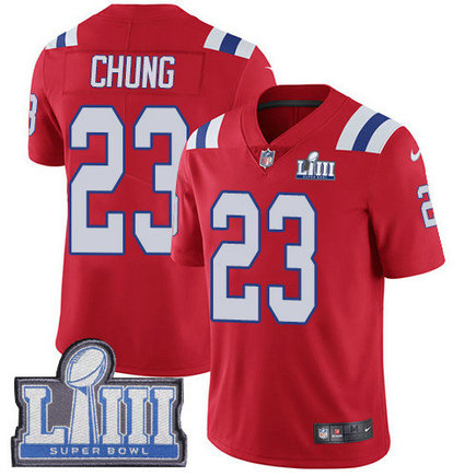 Nike Patriots #23 Patrick Chung Red Alternate Super Bowl LIII Bound Youth Stitched NFL Vapor Untouchable Limited Jersey