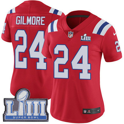 Nike Patriots #24 Stephon Gilmore Red Alternate Super Bowl LIII Bound Women's Stitched NFL Vapor Untouchable Limited Jersey