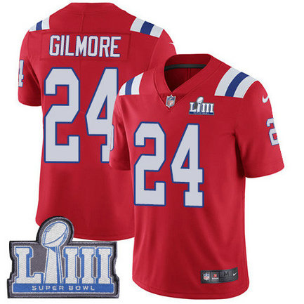 Nike Patriots #24 Stephon Gilmore Red Alternate Super Bowl LIII Bound Youth Stitched NFL Vapor Untouchable Limited Jersey