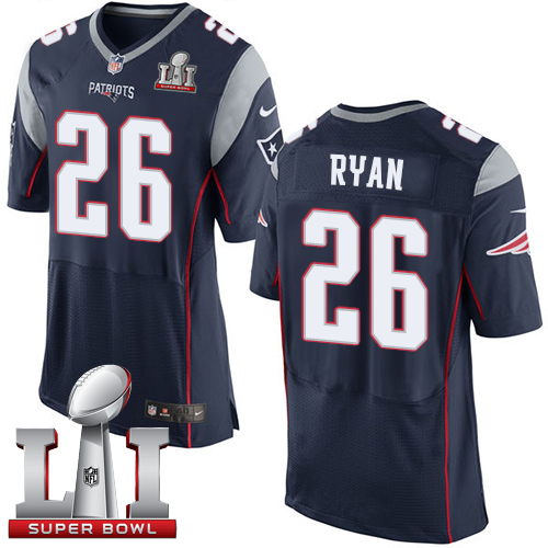 Nike Patriots #26 Logan Ryan Navy Blue Team Color Super Bowl LI 51 New Elite Jersey