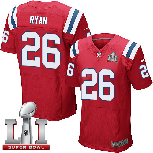 Nike Patriots #26 Logan Ryan Red Alternate Super Bowl LI 51 Elite Jersey