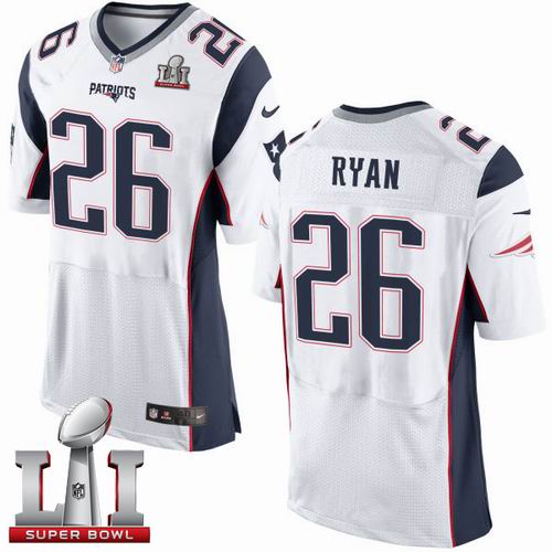 Nike Patriots #26 Logan Ryan White Super Bowl LI 51 New Elite Jersey