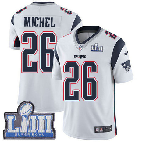 Nike Patriots #26 Sony Michel White Super Bowl LIII Bound Youth Stitched NFL Vapor Untouchable Limited Jersey