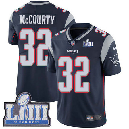 Nike Patriots #32 Devin McCourty Navy Blue Team Color Super Bowl LIII Bound Youth Stitched NFL Vapor Untouchable Limited Jersey