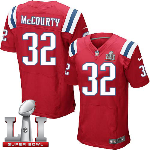 Nike Patriots #32 Devin McCourty Red Alternate Super Bowl LI 51 Elite Jersey