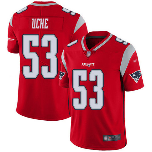 Nike Patriots #53 Josh Uche Red Men's Stitched NFL Limited Inverted Legend Jersey