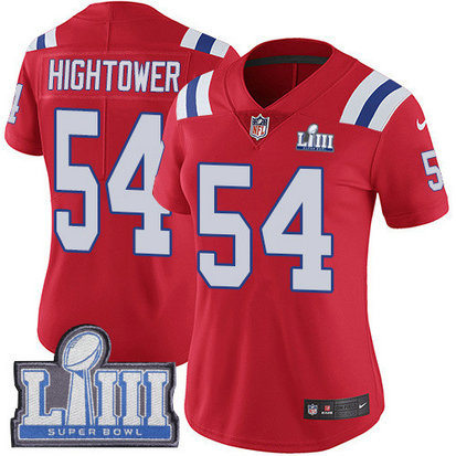Nike Patriots #54 Dont'a Hightower Red Alternate Super Bowl LIII Bound Women's Stitched NFL Vapor Untouchable Limited Jersey