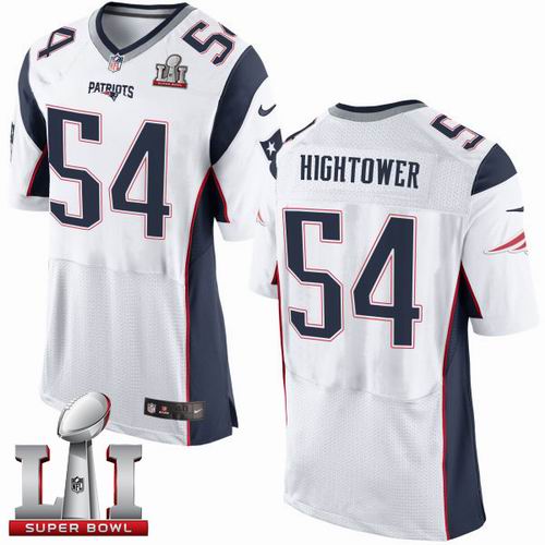 Nike Patriots #54 Dont'a Hightower White Super Bowl LI 51 New Elite Jersey